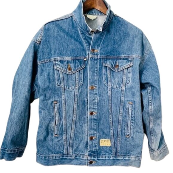 Esprit Vintage 80s Oversized Boxy Denim Jean Jacket Unisex Medium - Picture 1 of 8